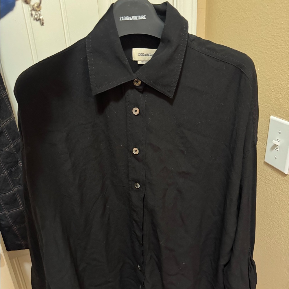 Zadig & Voltaire Classic Black Button Blouse